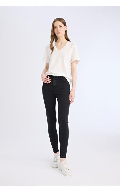 DeFacto Jegging Yüksek Bel Bilek Boy Dar Paça Basic Düz Jean Pantolon B7498AX25SPNM36