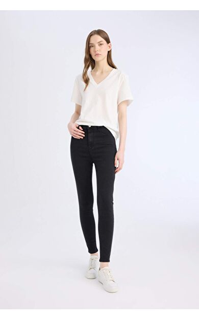 DeFacto Jegging Yüksek Bel Bilek Boy Dar Paça Basic Düz Jean Pantolon B7498AX25SPNM36