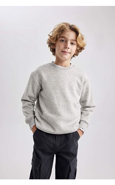 DeFacto Erkek Çocuk Regular Fit Bisiklet Yaka Sweatshirt B7772A8NSGR210