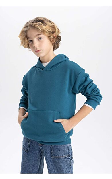 DeFacto Erkek Çocuk Regular Fit Kapüşonlu Sweatshirt B7773A8NSBE803