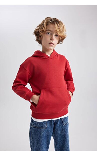DeFacto Erkek Çocuk Regular Fit Kapüşonlu Sweatshirt B7773A8NSBR66
