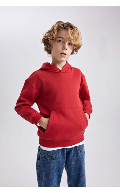 DeFacto Erkek Çocuk Regular Fit Kapüşonlu Sweatshirt B7773A8NSBR66