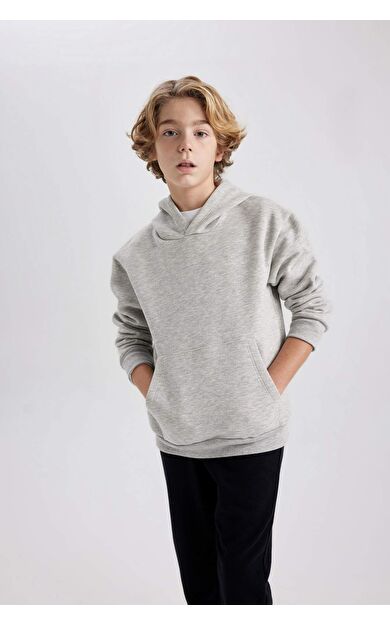DeFacto Erkek Çocuk Regular Fit Kapüşonlu Sweatshirt B7773A8NSGR210