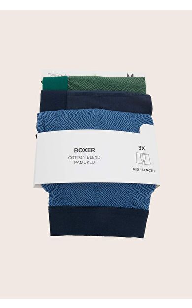 DeFacto Regular Fıt Etnik Desenli 3'lü Boxer