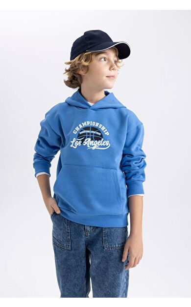 DeFacto Erkek Çocuk Regular Fit Kapüşonlu Sweatshirt B7821A8NSBE124