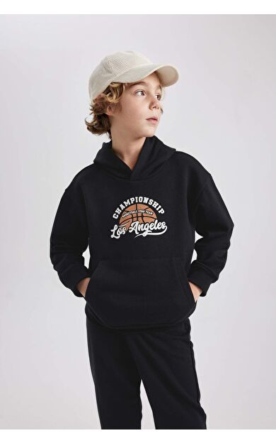 DeFacto Erkek Çocuk Regular Fit Kapüşonlu Sweatshirt B7821A8NSBK81