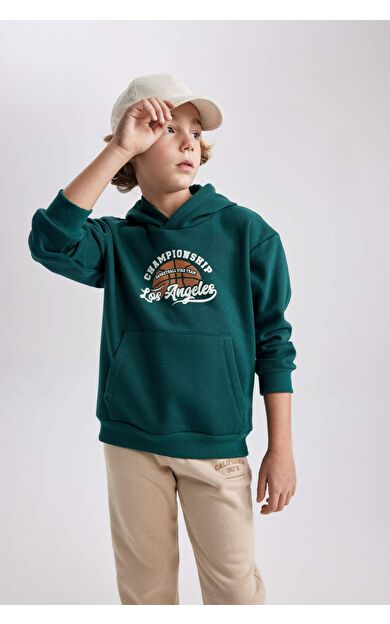 DeFacto Erkek Çocuk Regular Fit Kapüşonlu Sweatshirt B7821A8NSGN516