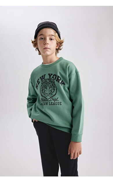 DeFacto Erkek Çocuk Regular Fit Bisiklet Yaka Sweatshirt B7822A8NSGN86