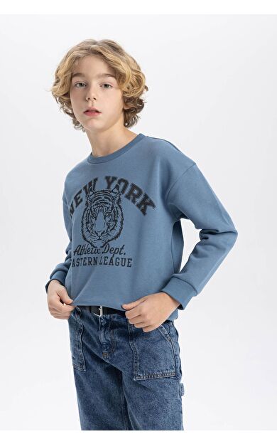 DeFacto Erkek Çocuk Regular Fit Bisiklet Yaka Sweatshirt B7822A8NSIN242