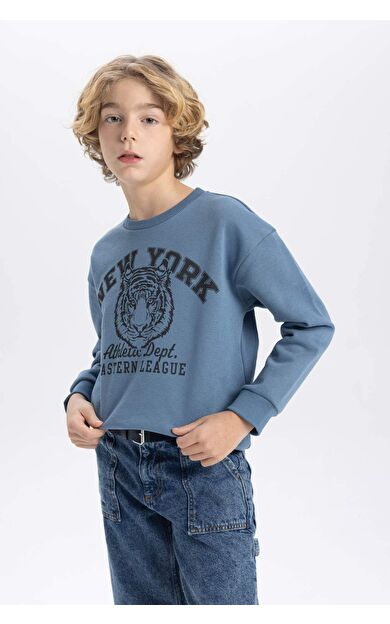 DeFacto Erkek Çocuk Regular Fit Bisiklet Yaka Sweatshirt B7822A8NSIN242