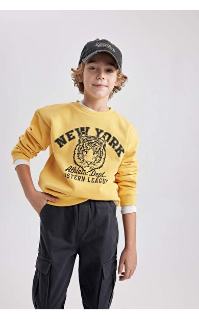 DeFacto Erkek Çocuk Regular Fit Bisiklet Yaka Sweatshirt B7822A8NSYL275