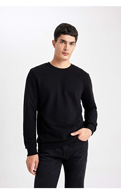 DeFacto Regular Fit Bisiklet Yaka Sweatshirt B7833AXNSBK81