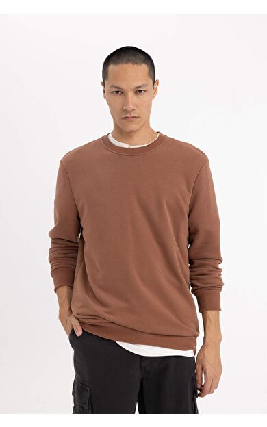 DeFacto Regular Fit Bisiklet Yaka Sweatshirt B7833AXNSBN100