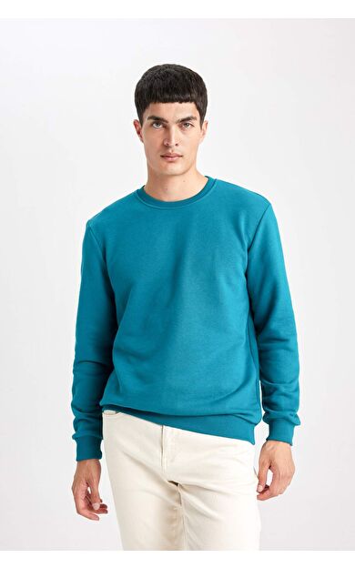 DeFacto Regular Fit Bisiklet Yaka Sweatshirt B7833AXNSGN1099