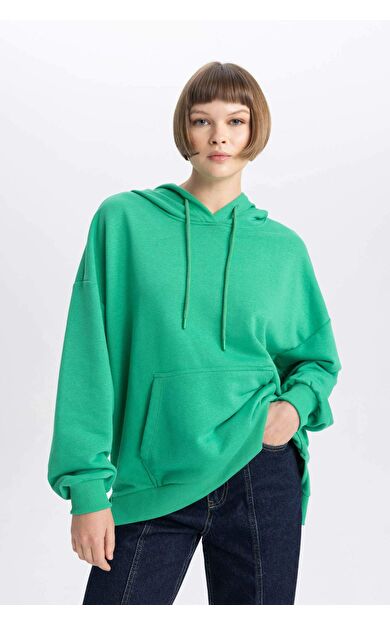 DeFacto Oversize Geniş Kalıp Polo Yaka Sweatshirt B7834AXNSGN48
