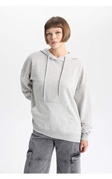 DeFacto Oversize Geniş Kalıp Polo Yaka Sweatshirt B7834AXNSGR431