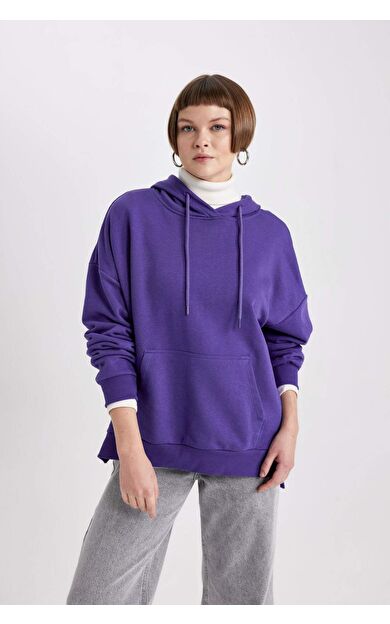 DeFacto Oversize Geniş Kalıp Polo Yaka Sweatshirt B7834AXNSPR284