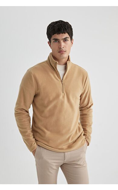 DeFacto Regular Fit Yarım Fermuarlı Sweatshirt B7846AXNSBG749