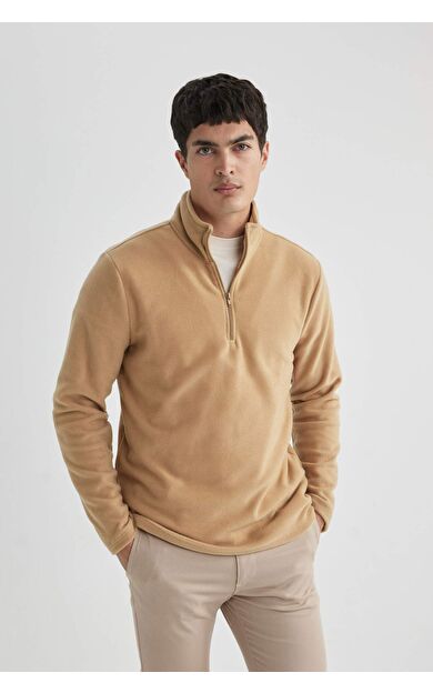 DeFacto Regular Fit Yarım Fermuarlı Sweatshirt B7846AXNSBG749