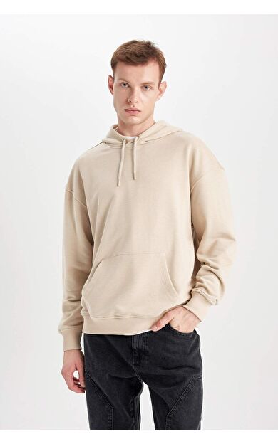 DeFacto Oversize Geniş Kalıp Kapüşonlu Sweatshirt B7849AXNSBG176