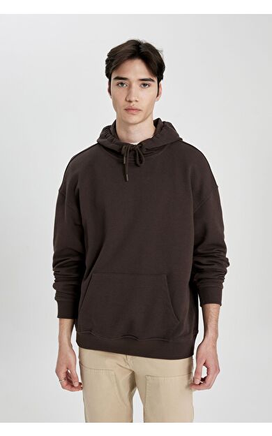 DeFacto Oversize Geniş Kalıp Kapüşonlu Sweatshirt B7849AXNSBN470