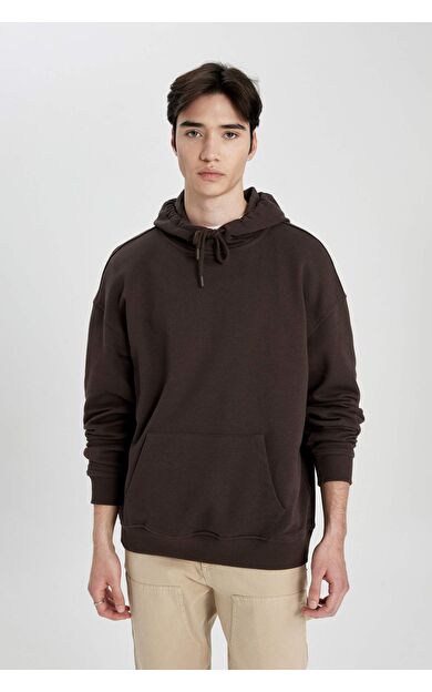 DeFacto Oversize Geniş Kalıp Kapüşonlu Sweatshirt B7849AXNSBN470
