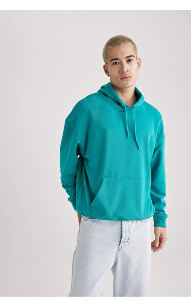 DeFacto Oversize Geniş Kalıp Kapüşonlu Sweatshirt B7849AXNSGN1082