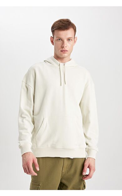 DeFacto Oversize Geniş Kalıp Kapüşonlu Sweatshirt B7849AXNSGR437