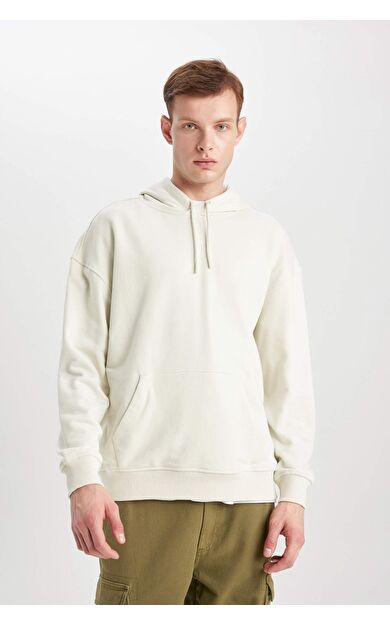 DeFacto Oversize Geniş Kalıp Kapüşonlu Sweatshirt B7849AXNSGR437