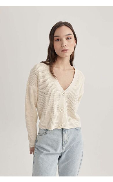 DeFacto Regular Fit V Yaka Hırka B7867AXNSER103