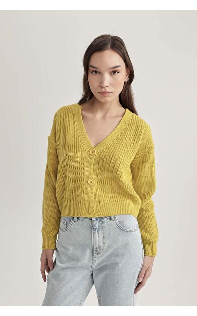 DeFacto Regular Fit V Yaka Hırka B7867AXNSYL155