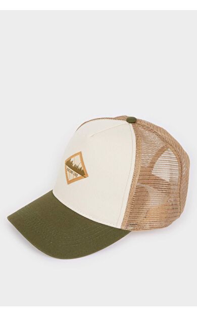 DeFacto Erkek Etiket Baskılı Dokuma Beyzbol Basketbol Şapkası B7994AX25SMGN425