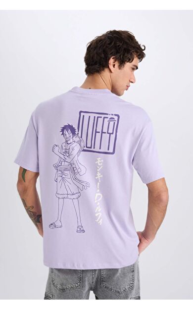 DeFacto One Piece Boxy Fit Bisiklet Yaka Baskılı Kısa Kollu Tişört B8097AX25SPPR33