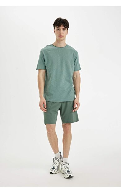 DeFactoFit Slim Fit Dar Paça Sweatshirt Kumaşı Şort B8673AX24SMGN463