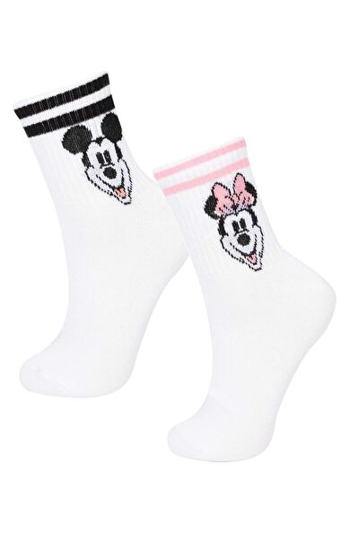 DeFacto Kadın Disney Mickey & Minnie 2'li Soket Çorap