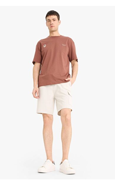 DeFacto Regular Fit Düz Paça Kargo Cepli Basic Düz Şort B8796AX25SMBG766