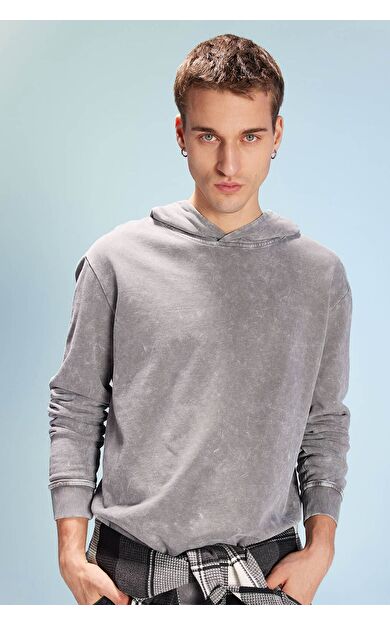 DeFacto Regular Fit Kapüşonlu Sweatshirt B9220AX23WNGR367