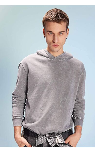 DeFacto Regular Fit Kapüşonlu Sweatshirt B9220AX23WNGR367