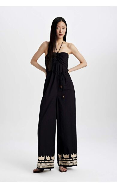 DeFactoFit Straplez Poplin Kolsuz Uzun Tulum