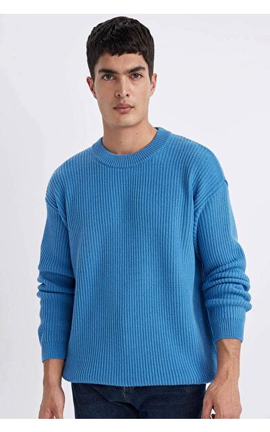 DeFacto Oversize Fit Bisiklet Yaka Triko Kazak B9718AX24SPBE770