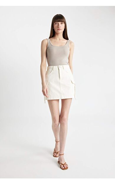 DeFacto Kargo Fit Dokuma Mini Etek