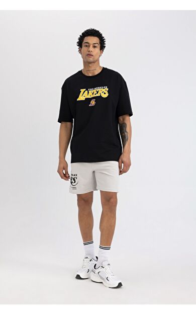 DeFacto NBA Los Angeles Lakers Standart Fit Şort B9896AX24SMGR94