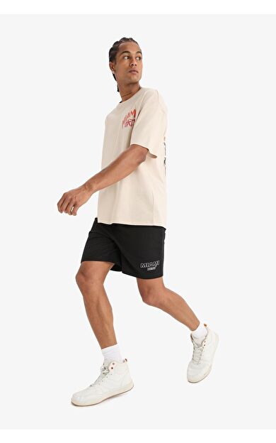DeFacto DeFactoFit NBA Miami Heat Standart Fit Kısa Paça Şort B9915AX25SPBK81