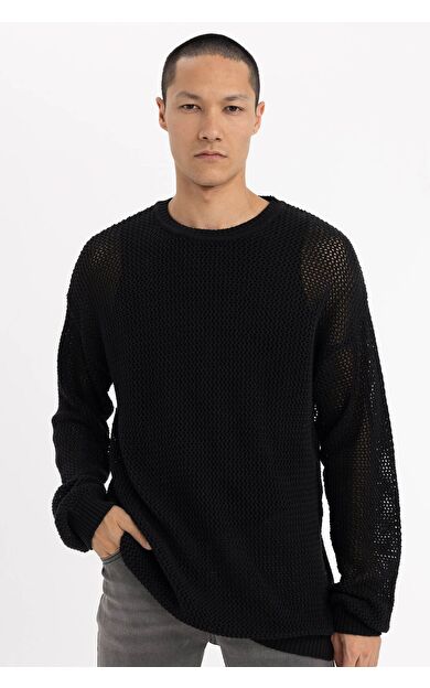 DeFacto Regular Fit Bisiklet Yaka Triko Sweatshirt