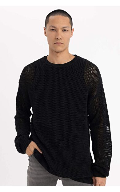 DeFacto Regular Fit Bisiklet Yaka Triko Sweatshirt