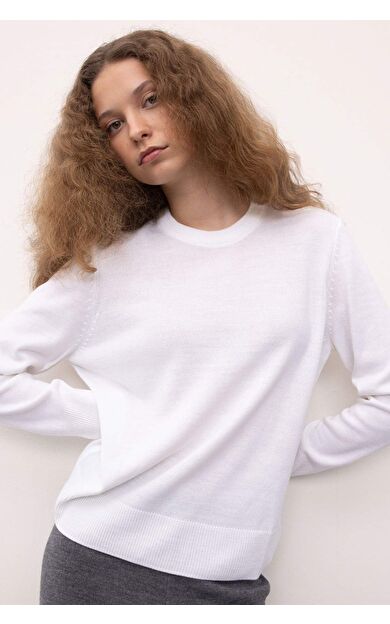 DeFactoFit Regular Fit Bisiklet Yaka Kazak C0058AX24WNER99