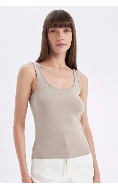 DeFactoFit Slim Fit Bisiklet Yaka Ribana Atlet C0095AX24AUBG130