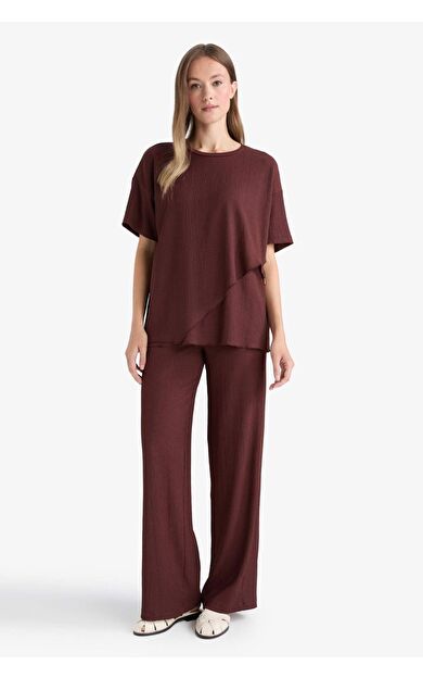 DeFacto Straight Fit Düz Paça Bürümcük Pantolon C0200AX25AUBN91