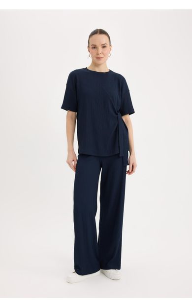 DeFacto Bürümcük Pantolon Wide Leg Geniş Bol Paça Esnek Belli C0200AX25SPNV256