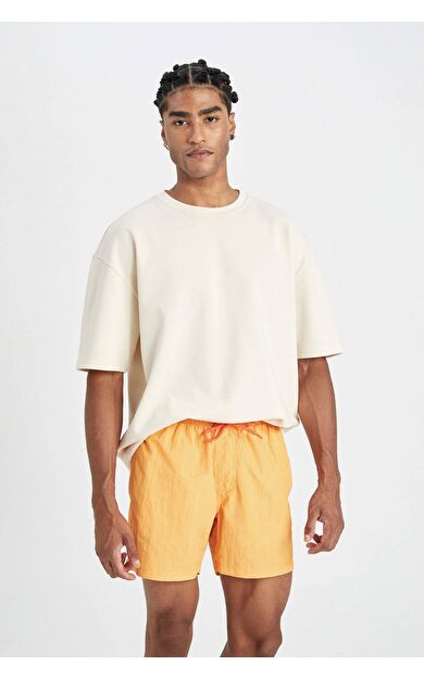 DeFacto DeFactoFit Yıkamalı File Astarlı Kısa Boy Deniz Şortu C0316AX24HSOG71